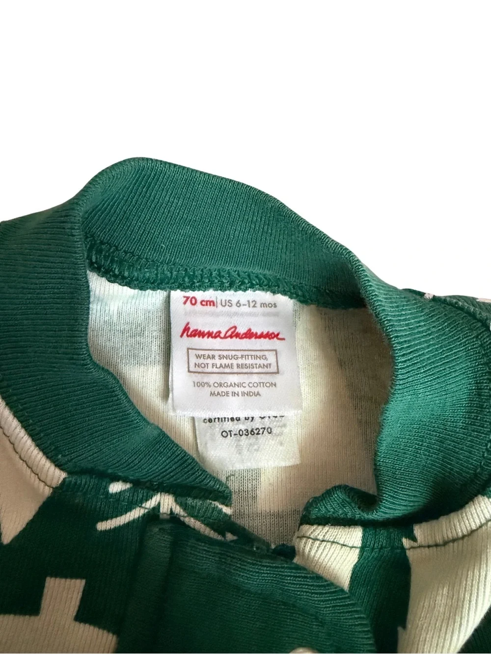 Hanna Andersson Christmas Tree Pajamas 6-12 Months